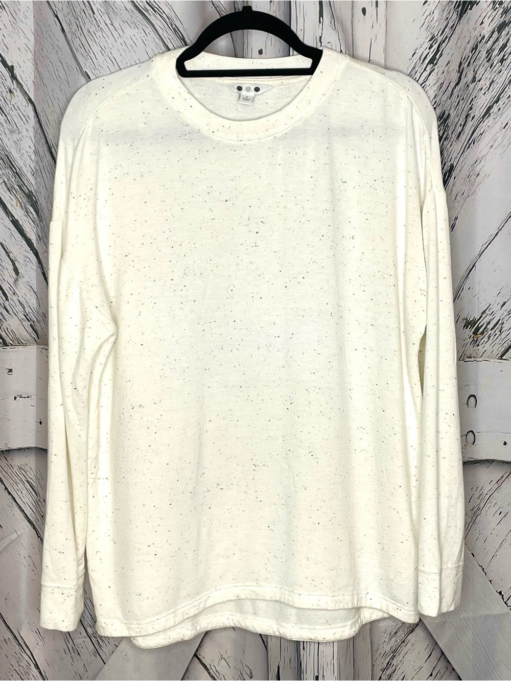 Three Dots long sleeve lightweight fleece with colorful speckles S